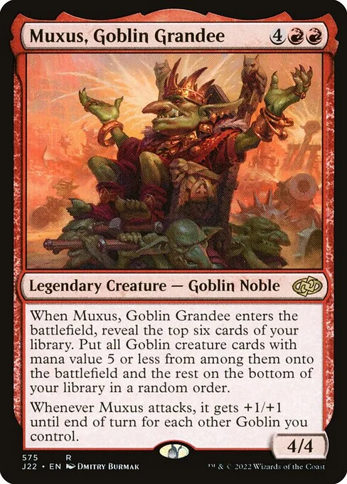 Muxus, Goblin Grandee, carta Magic di tipo Legendary Creature — Goblin Noble illustrata da Dmitry Burmak