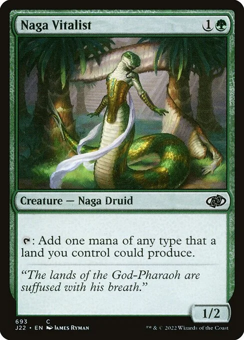 Naga Vitalist, carta Magic di tipo Creature — Snake Druid illustrata da James Ryman