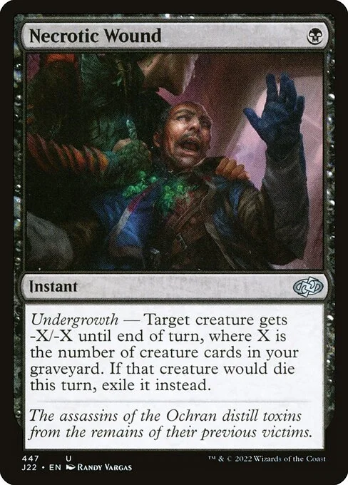 Necrotic Wound, carta Magic di tipo Instant illustrata da Randy Vargas