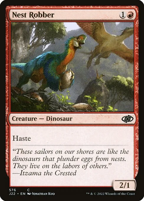 Nest Robber, carta Magic di tipo Creature — Dinosaur illustrata da Jonathan Kuo