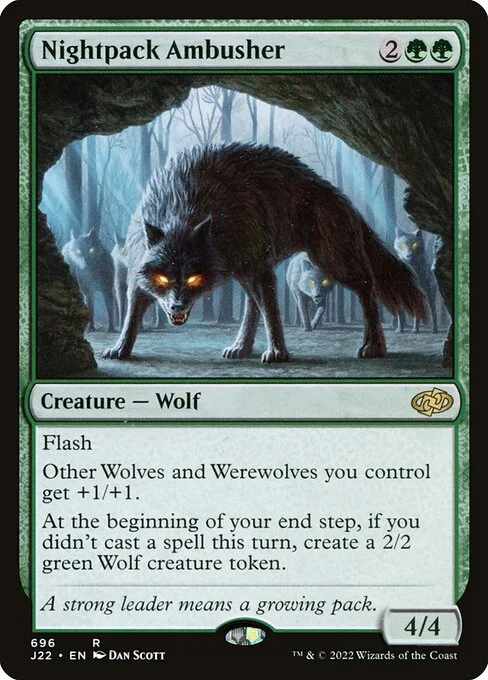 Nightpack Ambusher, carta Magic di tipo Creature — Wolf illustrata da Dan Murayama Scott