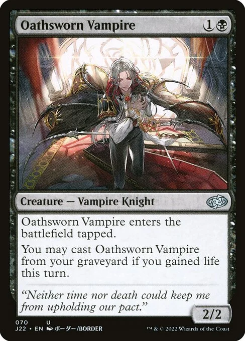 Oathsworn Vampire, carta Magic di tipo Creature — Vampire Knight illustrata da Border