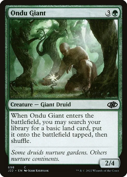 Ondu Giant, carta Magic di tipo Creature — Giant Druid illustrata da Igor Kieryluk