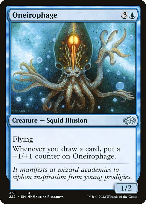 Oneirophage, carta Magic di tipo Creature — Squid Illusion illustrata da Martina Pilcerova