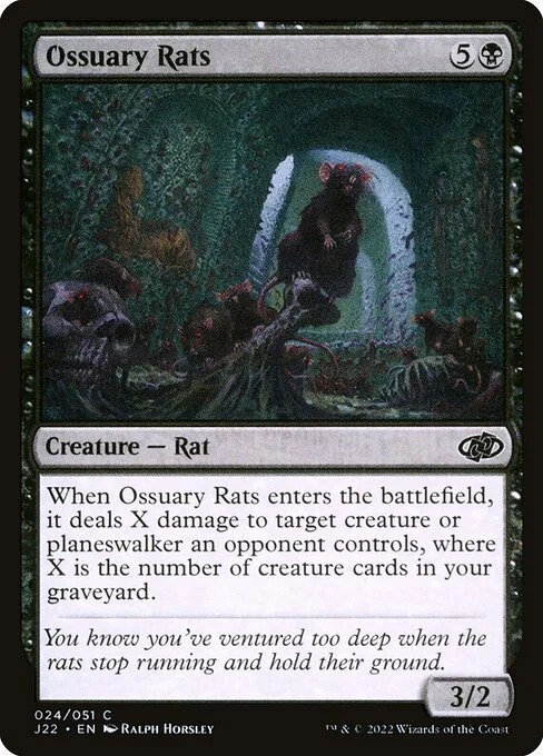 Ossuary Rats, carta Magic di tipo Creature — Rat illustrata da Ralph Horsley