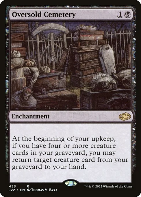 Oversold Cemetery, carta Magic di tipo Enchantment illustrata da Thomas M. Baxa