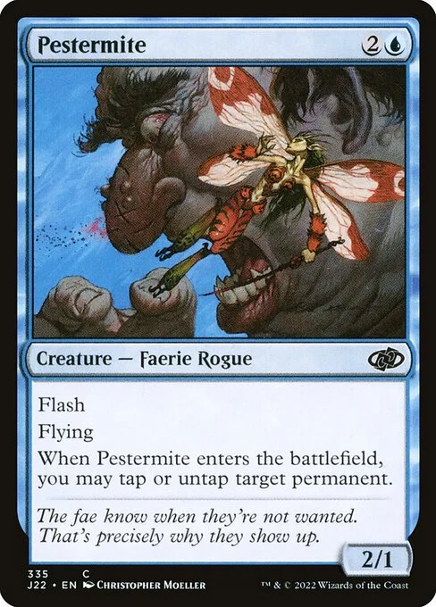Pestermite, carta Magic di tipo Creature — Faerie Rogue illustrata da Christopher Moeller