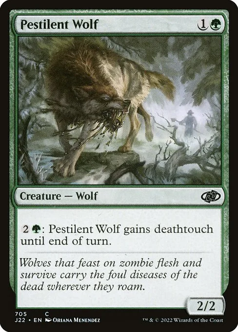 Pestilent Wolf, carta Magic di tipo Creature — Wolf illustrata da Oriana Menendez
