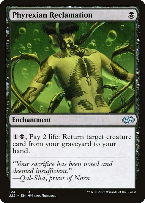 Phyrexian Reclamation, carta Magic di tipo Enchantment illustrata da Irina Nordsol