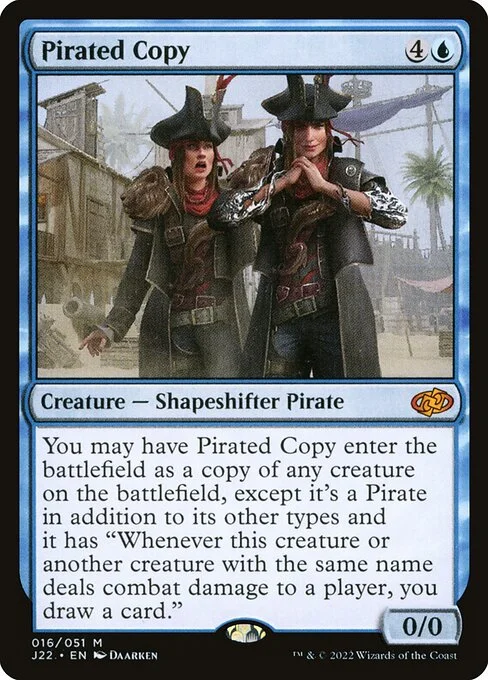 Pirated Copy, carta Magic di tipo Creature — Shapeshifter Pirate illustrata da Daarken