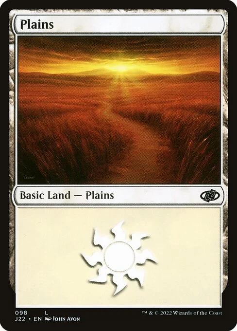 Plains, carta Magic di tipo Basic Land — Plains illustrata da John Avon