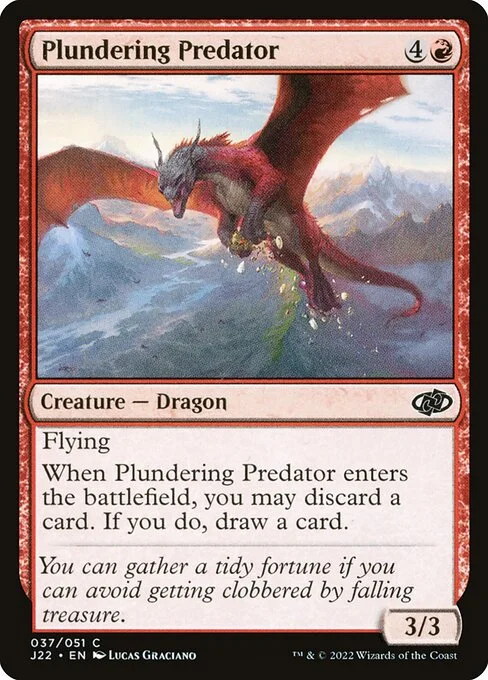 Plundering Predator, carta Magic di tipo Creature — Dragon illustrata da Lucas Graciano