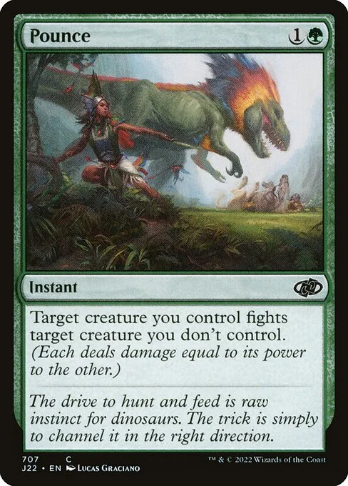 Pounce, carta Magic di tipo Instant illustrata da Lucas Graciano