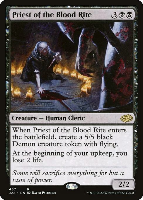 Priest of the Blood Rite, carta Magic di tipo Creature — Human Cleric illustrata da David Palumbo