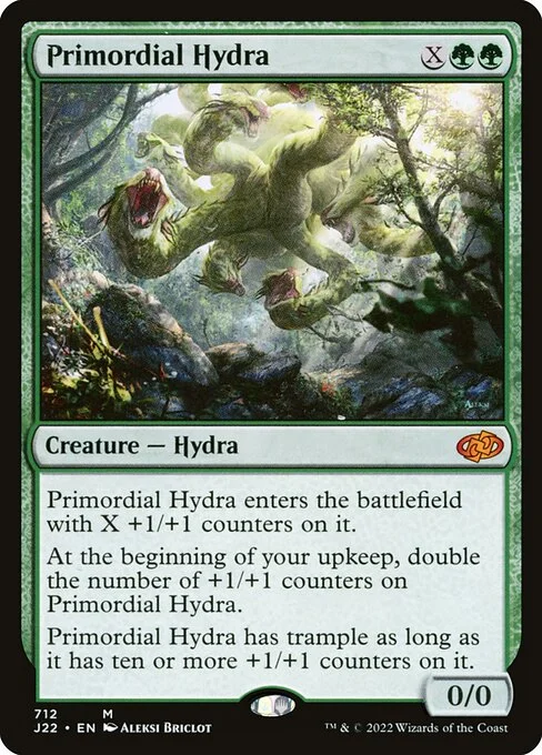 Primordial Hydra, carta Magic di tipo Creature — Hydra illustrata da Aleksi Briclot