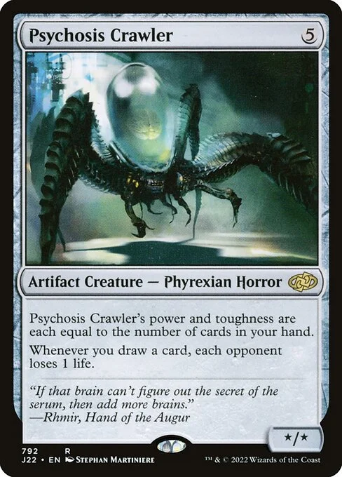 Psychosis Crawler, carta Magic di tipo Artifact Creature — Phyrexian Horror illustrata da Stephan Martiniere