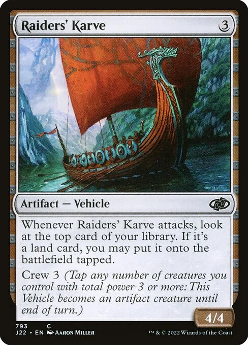 Raiders' Karve, carta Magic di tipo Artifact — Vehicle illustrata da Aaron Miller