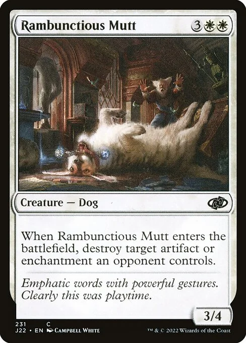 Rambunctious Mutt, carta Magic di tipo Creature — Dog illustrata da Campbell White
