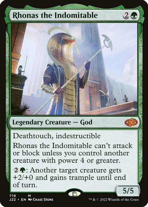 Rhonas the Indomitable, carta Magic di tipo Legendary Creature — God illustrata da Chase Stone