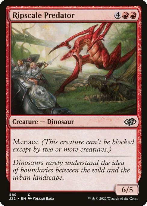 Ripscale Predator, carta Magic di tipo Creature — Dinosaur illustrata da Volkan Baǵa