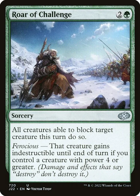 Roar of Challenge, carta Magic di tipo Sorcery illustrata da Viktor Titov