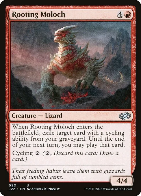 Rooting Moloch, carta Magic di tipo Creature — Lizard illustrata da Andrey Kuzinskiy