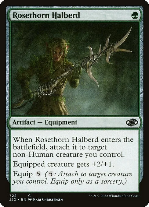 Rosethorn Halberd, carta Magic di tipo Artifact — Equipment illustrata da Kari Christensen