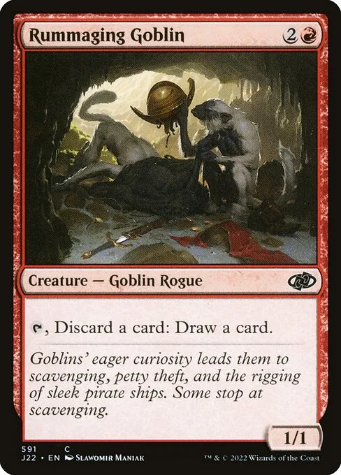 Rummaging Goblin, carta Magic di tipo Creature — Goblin Rogue illustrata da Slawomir Maniak