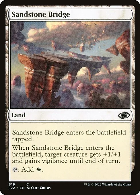 Sandstone Bridge, carta Magic di tipo Land illustrata da Cliff Childs