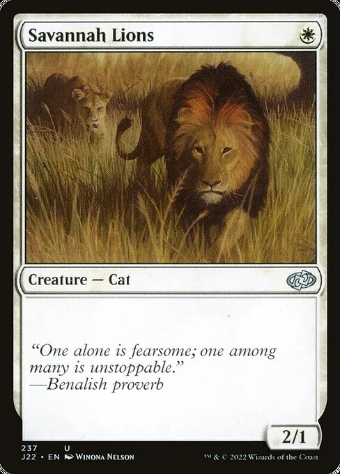 Savannah Lions, carta Magic di tipo Creature — Cat illustrata da Winona Nelson