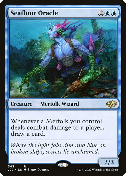 Seafloor Oracle, carta Magic di tipo Creature — Merfolk Wizard illustrata da Simon Dominic