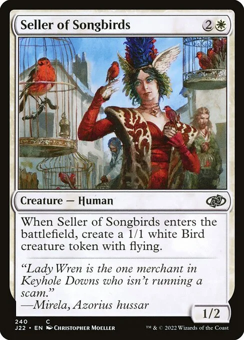 Seller of Songbirds, carta Magic di tipo Creature — Human illustrata da Christopher Moeller