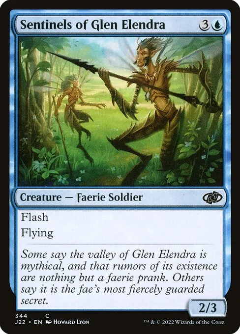 Sentinels of Glen Elendra, carta Magic di tipo Creature — Faerie Soldier illustrata da Howard Lyon