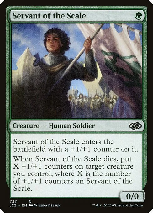 Servant of the Scale, carta Magic di tipo Creature — Human Soldier illustrata da Winona Nelson