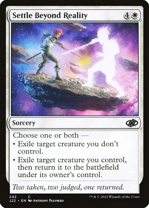 Settle Beyond Reality, carta Magic di tipo Sorcery illustrata da Anthony Palumbo