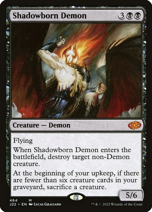 Shadowborn Demon, carta Magic di tipo Creature — Demon illustrata da Lucas Graciano