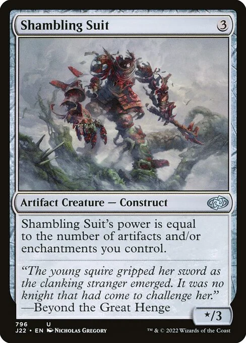 Shambling Suit, carta Magic di tipo Artifact Creature — Construct illustrata da Nicholas Gregory