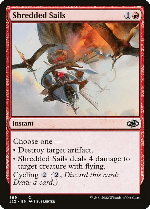 Shredded Sails, carta Magic di tipo Instant illustrata da Titus Lunter