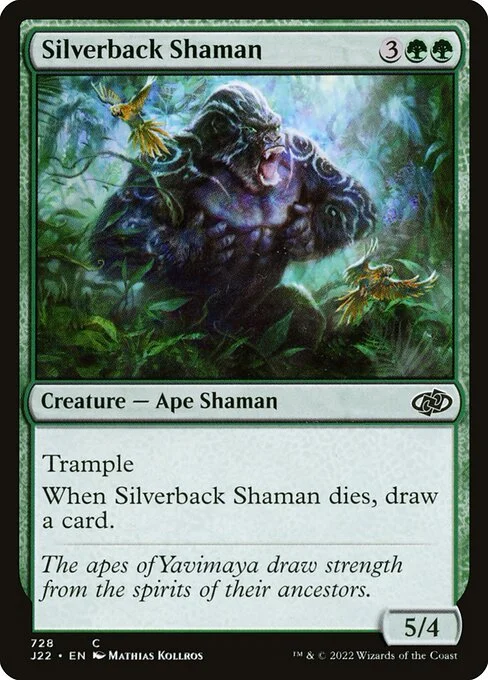 Silverback Shaman, carta Magic di tipo Creature — Ape Shaman illustrata da Mathias Kollros