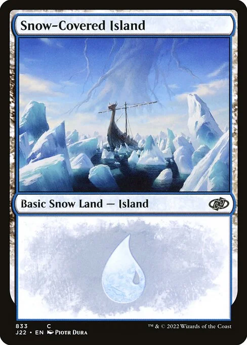 Snow-Covered Island, carta Magic di tipo Basic Snow Land — Island illustrata da Piotr Dura