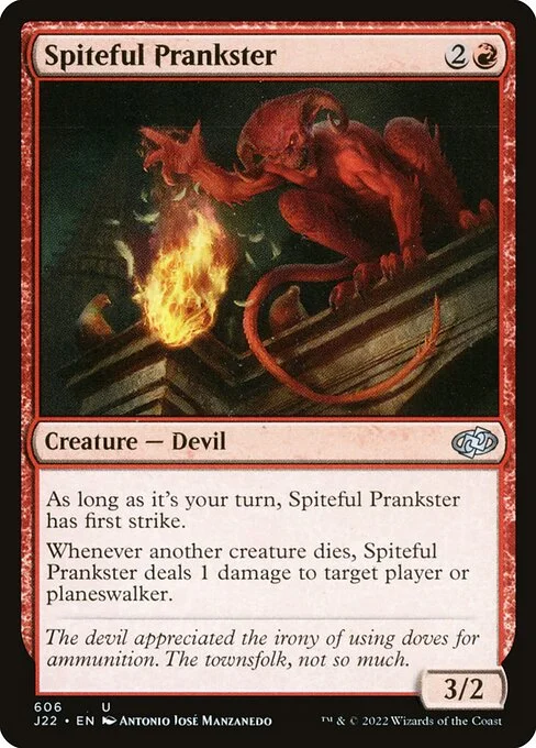 Spiteful Prankster, carta Magic di tipo Creature — Devil illustrata da Antonio José Manzanedo