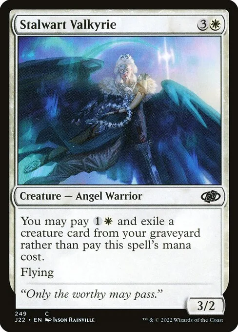 Stalwart Valkyrie, carta Magic di tipo Creature — Angel Warrior illustrata da Jason Rainville