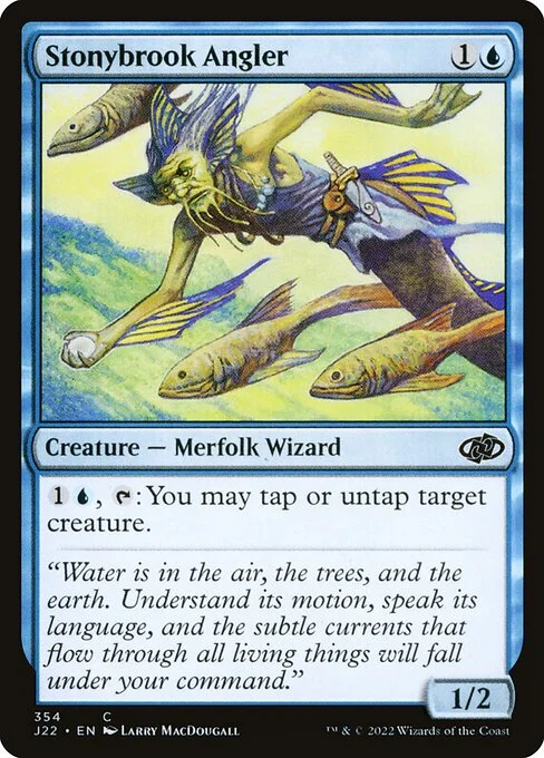 Stonybrook Angler, carta Magic di tipo Creature — Merfolk Wizard illustrata da Larry MacDougall