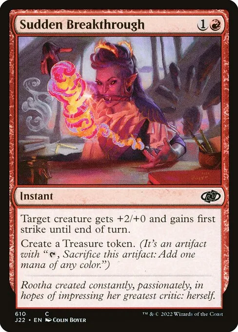 Sudden Breakthrough, carta Magic di tipo Instant illustrata da Colin Boyer