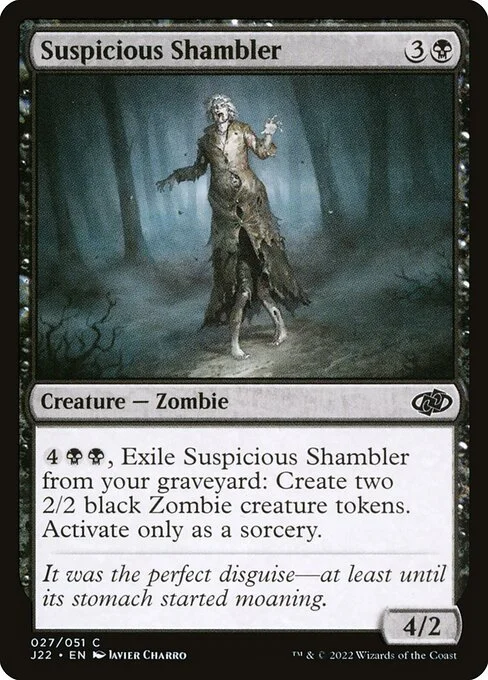 Suspicious Shambler, carta Magic di tipo Creature — Zombie illustrata da Javier Charro