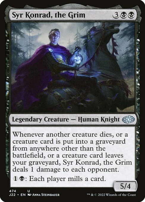 Syr Konrad, the Grim, carta Magic di tipo Legendary Creature — Human Knight illustrata da Anna Steinbauer