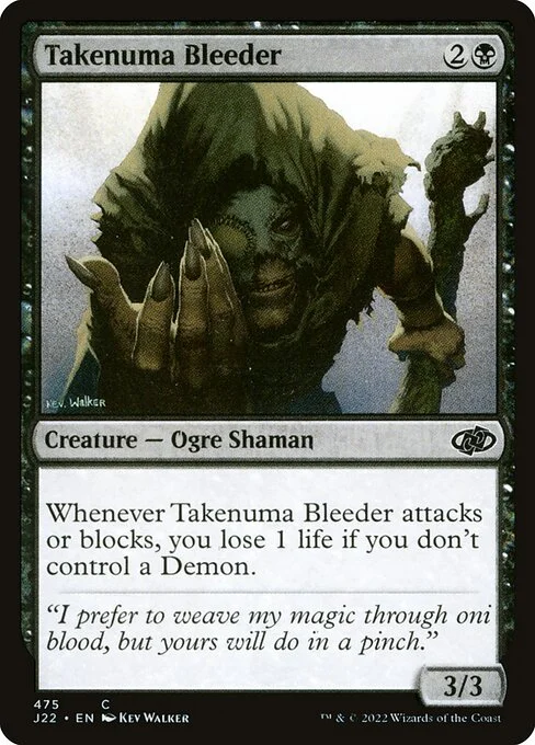 Takenuma Bleeder, carta Magic di tipo Creature — Ogre Shaman illustrata da Kev Walker