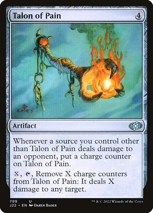 Talon of Pain, carta Magic di tipo Artifact illustrata da Daren Bader