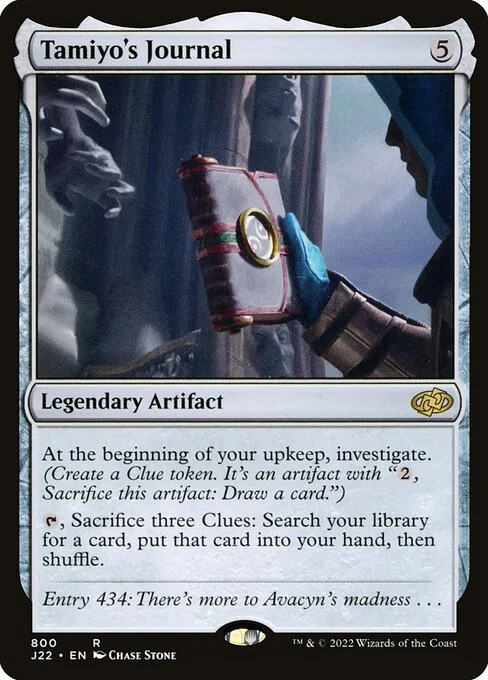 Tamiyo's Journal, carta Magic di tipo Legendary Artifact — Book illustrata da Chase Stone