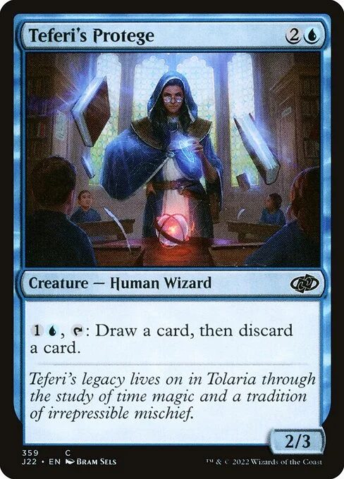 Teferi's Protege, carta Magic di tipo Creature — Human Wizard illustrata da Bram Sels